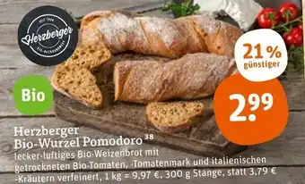 tegut Herzberger Bio-Wurzel Pomodoro 300 g Stange Angebot