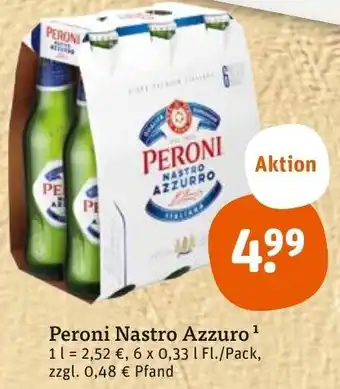 tegut Peroni Nastro Azzuro 6 x 0,33 l Fl./Pack Angebot