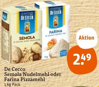 tegut De Cecco Semola Nudelmehl oder Farina Pizzamehl 1 kg Pack Angebot