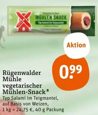 tegut Rügenwalder Mühle vegetarischer Mühlen-Snack  40 g Packung Angebot