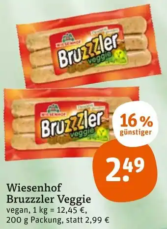 tegut Wiesenhof Bruzzzler Veggie 200 g Packung Angebot