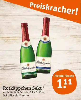 tegut Rotkäppchen Sekt 0,2 L Angebot