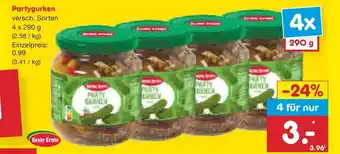 Netto Marken-Discount Beste Ernte Partygurken versch. Sorten 4 x 290 g Angebot