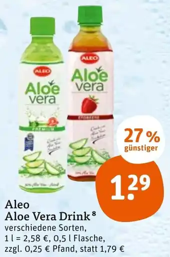 tegut Aleo Aloe Vera Drink 0,5 L Flasche Angebot