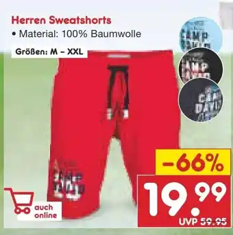 Netto Marken-Discount CAMP DAVID Herren Sweatshorts • Material: 100% Baumwolle Größen: M - XXL Angebot