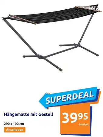 Action Hängematte mit Gestell 290 x 100  cm Angebot