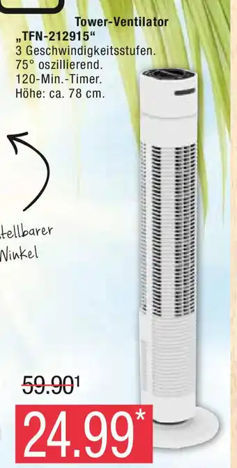 Marktkauf Emerio Tower-Ventilator TFN-212915 Angebot