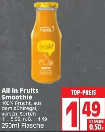 Edeka All in Fruits Smoothie 250 ml Flasche Angebot