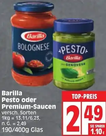 Edeka Barilla Pesto oder Premium-Saucen 190/400 g Glas Angebot