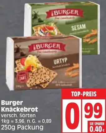 Edeka Burger Knäckebrot 250g Packung Angebot