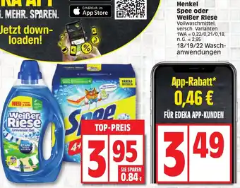 Edeka Henkel Spee oder Weißer Riese Vollwaschmittel Angebot