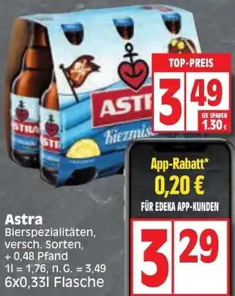 Edeka Astra 6x0,33 L Flasche Angebot