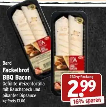 Wasgau Bard Fackelbrot BBQ Bacon 230-g-Packung Angebot