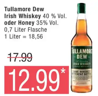 Marktkauf Tullamore Dew Irish Whiskey 40 % Vol. oder Honey 35% Vol. 0,7 Liter Flasche Angebot