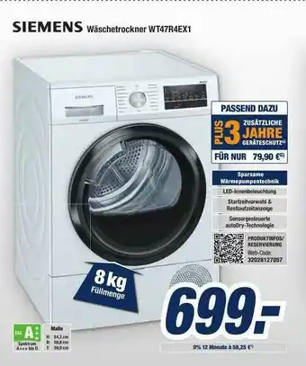 Expert Bening Siemens Wäschetrokner WT47R4EX1 Angebot