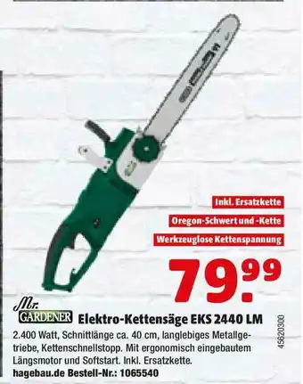 Hagebau Mr. Gardener Elektro-kettensäge Eks 2440 Lm Angebot