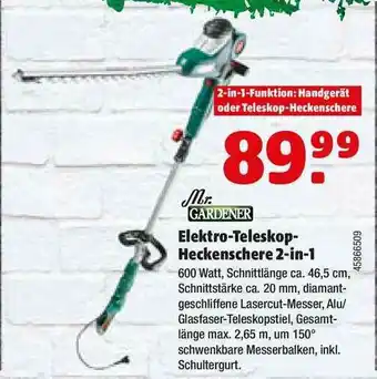 Hagebau Mr. Gardener Elektro-teleskop-heckenschere 2-in-1 Angebot