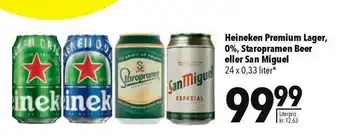 CITTI Markt Heineken Premium Lager, 0% Staropramen Beer Eller San Miguel Angebot