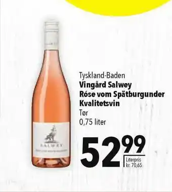 CITTI Markt Tyskland-baden Vingard Salwey Rosé Vom Spätburgunder Kvalitetsvin Angebot