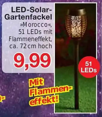 Jawoll LED-Solar- Gartenfackel >>Morocco<<, 51 LEDs mit Angebot