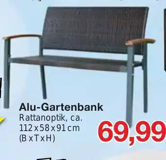 Jawoll Alu-Gartenbank Rattanoptik, ca. 112x58x91cm (BxTxH) Angebot