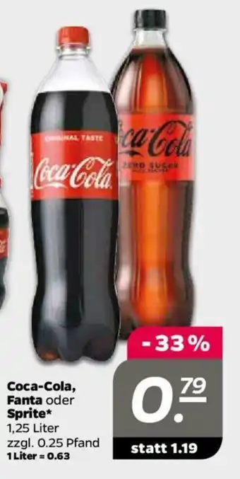 NETTO Coca Cola, Fanta oder Sprite 1,25L Angebot