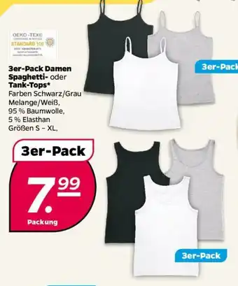 NETTO 3er Pack Damen Spaghetti oder Tank Tops Angebot