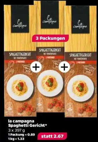 NETTO La Campagna Spaghetti Gericht 3x397g Angebot