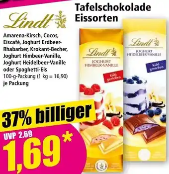 Norma Lindt Tafelschokolade Eissorten 100 g Packung Angebot