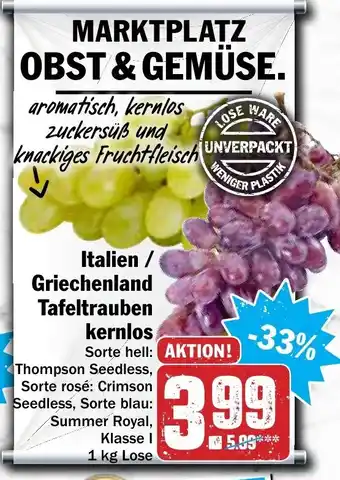 AEZ Italien/Griechenland Tafeltrauben kernlos 1kg Angebot