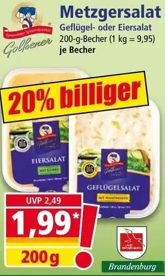 Norma Golßener Metzgersalat 200 g Becher Angebot