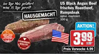 Hit US Black Angus Beef frisches Roastbeef, Rumpsteak 100 g Angebot