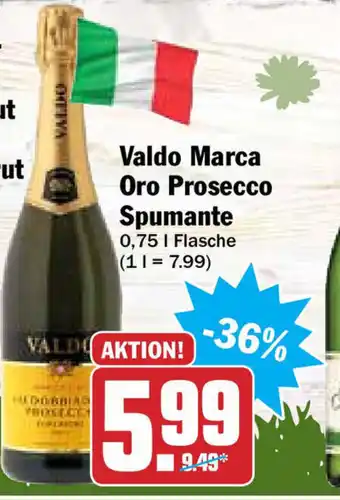 Hit Valdo Marca Oro Prosecco Spumante 0,75L Angebot