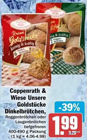 Hit Coppenrath & Wiese Unsere Goldstücke Dinkelbrötchen 400-490 g Packung Angebot