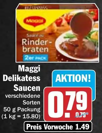 Hit Maggi Delikatess Saucen 50 g Packung Angebot