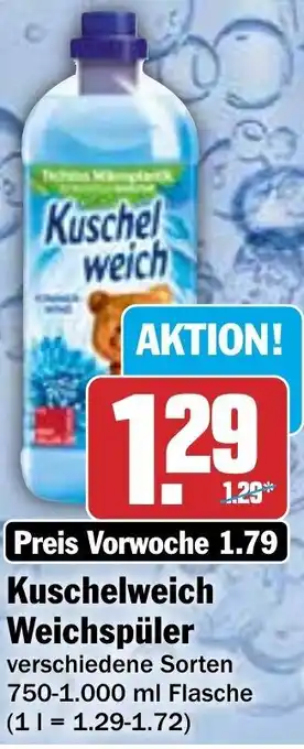 Hit Kuschelweich Weichspüler 750-1.000 ml Flasche Angebot