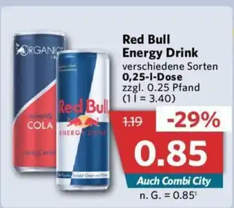 Combi Red Bull Energy Drink verschiedene Sorten 0,25-1-Dose zzgl. 0.25 Pfand (11 = 3.40) Angebot