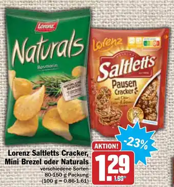 AEZ Lorenz Saltletts Cracker, Mini Brezel oder Naturals 80-150g Angebot