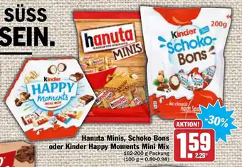 AEZ Hanuta Minis, Schoko Bons oder Kinder Happy Moments Mini Mix 162-200g Angebot