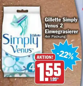 AEZ Gillette Simply Venus 2 Einwegrasierer Angebot