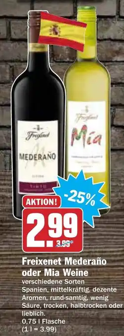 AEZ Freixenet Mederaño oder Mia Weine 0,75L Angebot