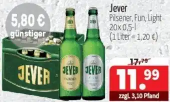 Getränke Quelle Jever Pilsener, Fun, Light 20x0,5 L Angebot