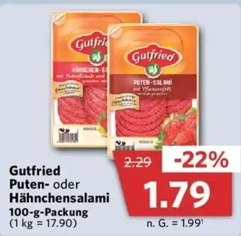 Combi Gutfried Puten- oder Hähnchensalami 100-g-Packung (1 kg = 17.90) Angebot