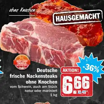 Hit Deutsche frische Nackensteaks ohne Knocken 1kg Angebot