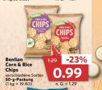 Combi benlian Corn & Rice Chips verschiedene Sorten 50-g-Packung (1 kg = 19.80) Angebot