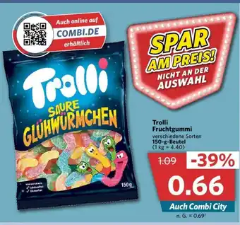 Combi Trolli Fruchtgummi verschiedene Sorten 150-g-Beutel (1 kg = 4.40) Angebot