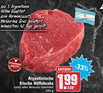 Hit Argentinische frische Hüftsteaks 100g Angebot