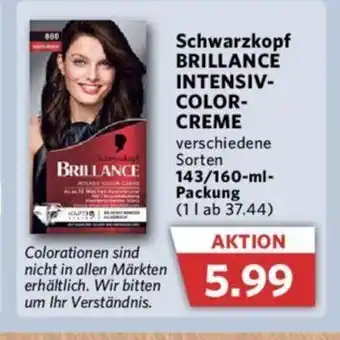 Combi Schwarzkopf BRILLANCE INTENSIV- COLOR- CREME verschiedene Sorten 143/160-ml-Packung (11 ab 37.44) Angebot