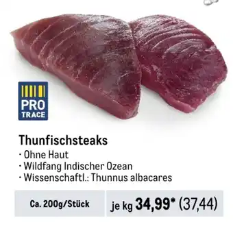 METRO Thunfischsteaks 200g Angebot