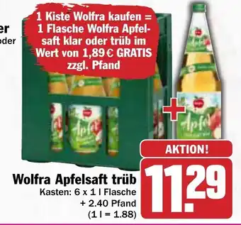 AEZ Wolfra Apfelsaft trüb 6x1L Angebot